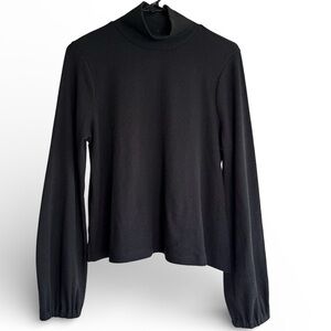 Madewell Ribbed Turtleneck Top Long Sleeves Black Large Like New